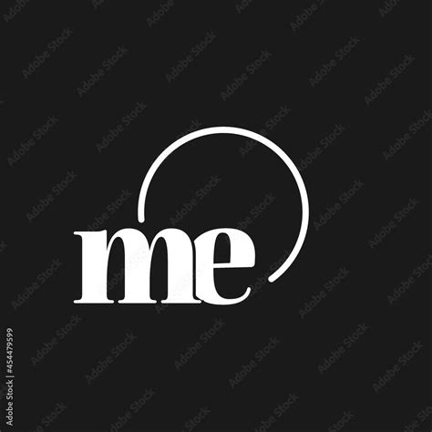 ME logo initials monogram with circular lines, minimalist and clean logo design, simple but ...