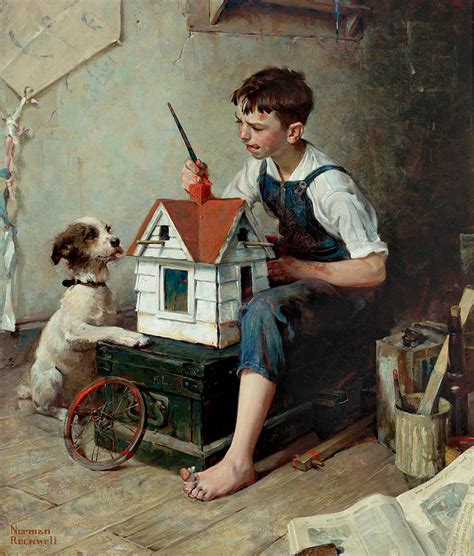 Painting The Little House #1 Painting by Norman Rockwell - Pixels