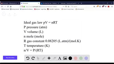 What is the density (in g/L) of hydrogen gas at 20.0 ^∘ C and a ...