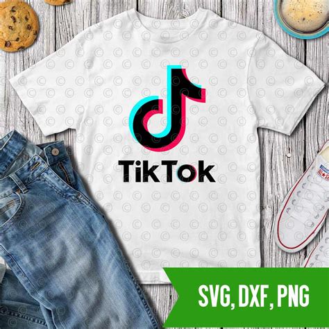 TikTok logo SVG DXF PNG Cut files Kids social media famous