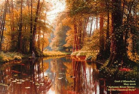 Autumn River Scene - In The Classical Style. L A Painting by Gert J Rheeders - Pixels