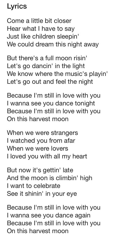 Neil Young..... "Harvest Moon". Lyrics. Yes........I love these lyrics | Lyrics, Young lyric ...