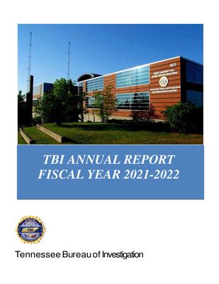 "TBI Annual Report Fiscal Year 2021-2022" by Tennessee. Bureau of ...