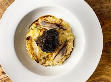 Braised Ox Cheek Risotto with Burnt Onion Shells, Thyme and Smoked Bone ...