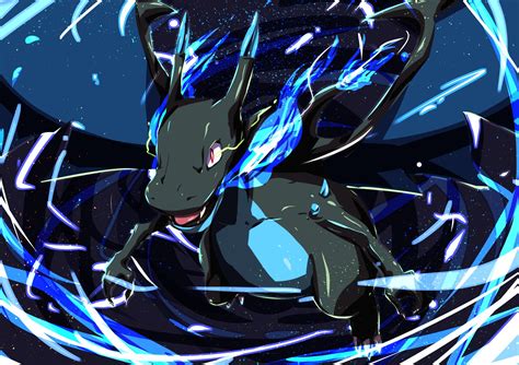 HD Anime Wallpaper: Mega Charizard X in Mega Evolution by viershi