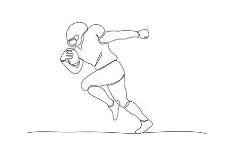 Continuous one line drawing Rugby players concept. Athletes playing ...