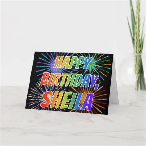 First Name "SHEILA" Fun "HAPPY BIRTHDAY" Card | Zazzle.com