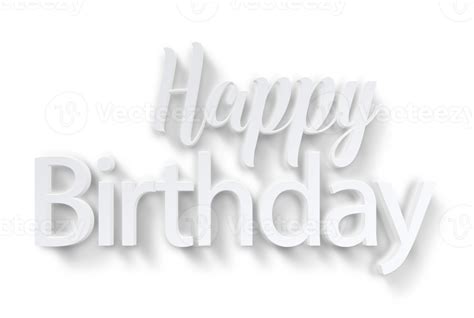 White volumetric 3D Text inscription Happy Birthday. isolation cut out ...