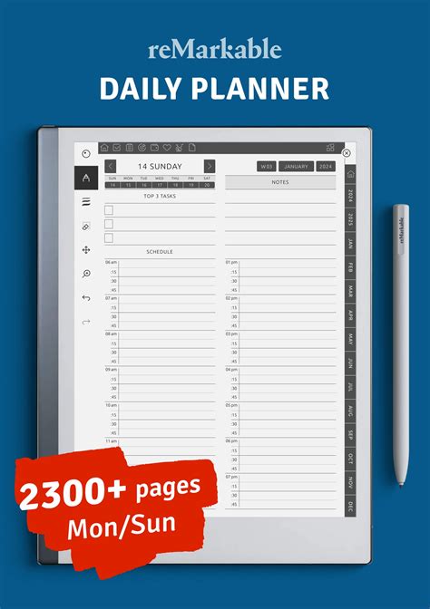 Download reMarkable Daily Planner Hyperlinked PDF