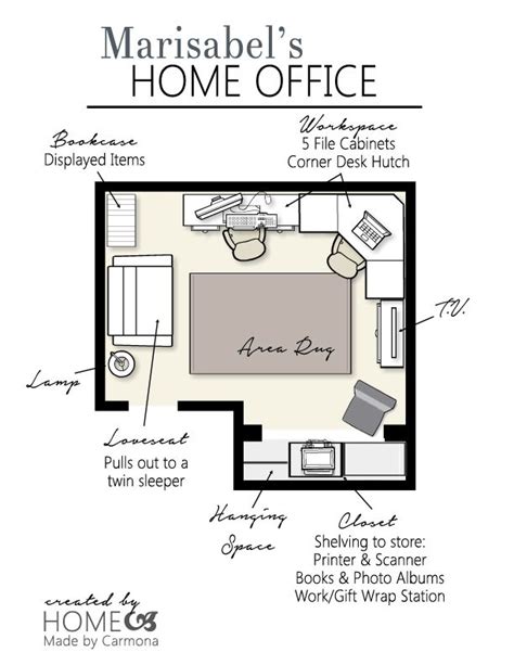 the floor plan for a home office