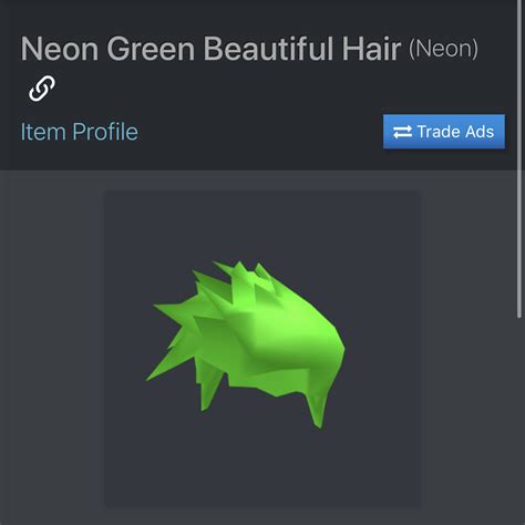 Collectibles | Roblox Neon Green Hair - In-Game Items - Gameflip