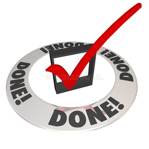 Done Check Mark In Checkbox Mission Job Accomplishment Complete Stock Illustration - Image: 36856071