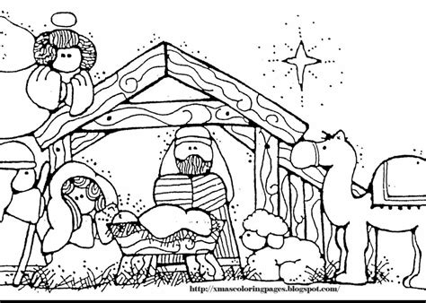 Nativity Scene Line Drawing at GetDrawings | Free download