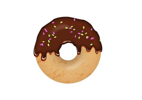 Chocolate Sprinkles Donut Vector Illustration | Donut vector, Chocolate sprinkles, Sprinkle donut