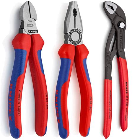 KNIPEX Pliers Set with Combination Diagonal and Cobra Pliers (3-Piece ...