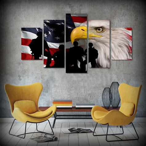 American Flag Bald Eagle Soldiers Canvas – The Force Gallery