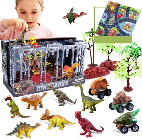 Dinosaur Toys with Cage, Realistic Figures Playset Cage... – One-Touch ...