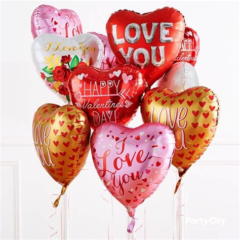 Valentine's Day Patterned Heart Balloons | Valentines balloons, Valentines balloons decorations ...