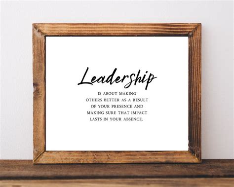 Leadership Quote Print Leadership is about Printable | Etsy in 2021 | Inspirational office decor ...