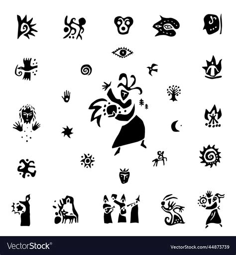 Magic fairytale character shaman sign and symbols Vector Image