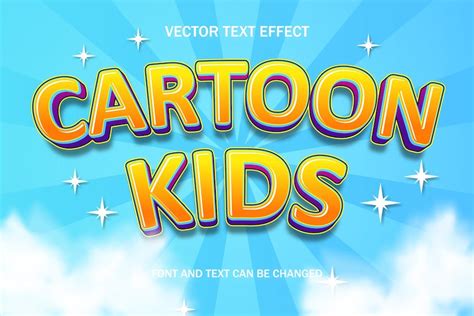 Premium Vector | Cartoon kids font typography 3d editable text effect ...