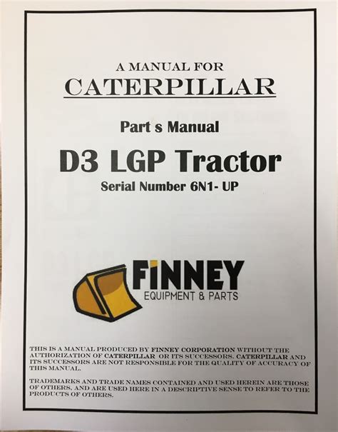 CATERPILLAR CAT D3 PARTS MANUAL BOOK S/N 6N 1-885 UEG0725S | Finney ...