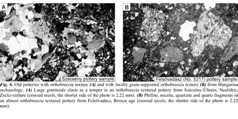 Two pottery textures with breccia in breccia texture from the neolithic... | Download Scientific ...