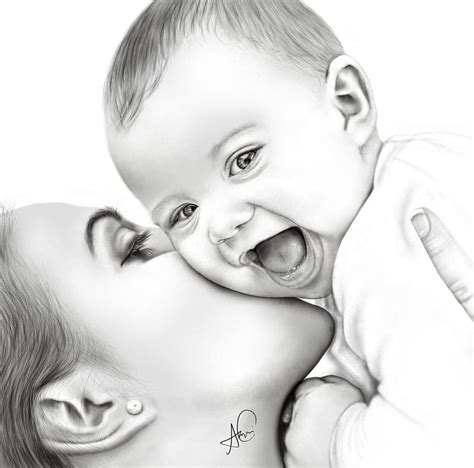 Sketch Of Mother And Baby at PaintingValley, mom and baby HD wallpaper ...