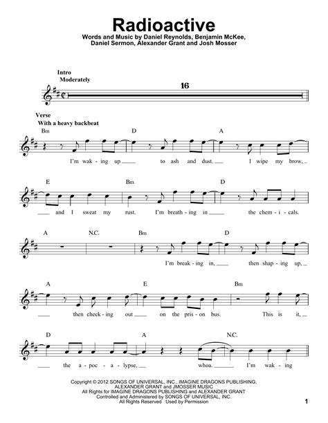 Imagine Dragons - Radioactive sheet music