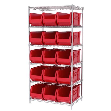 Akro-Mils Wire Shelving Unit | 6 Shelves | 16 Super-Size AkroBins ...