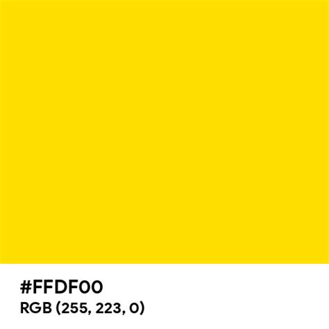 Golden Yellow color hex code is #FFDF00