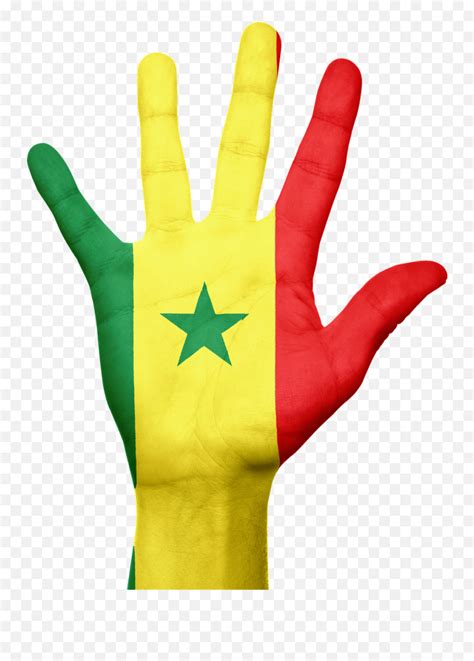 Senegal Flag Hand National Fingers - Senegal Png Emoji,Senegal Flag ...