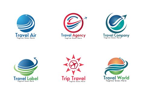 Travel logos set design.