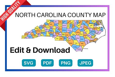 North Carolina County Map: Editable & Printable State County Maps