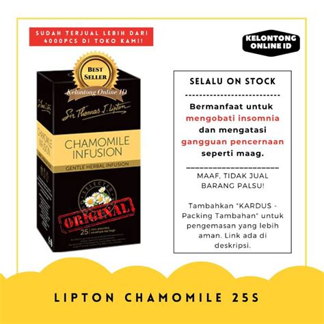 Jual Lipton Teh Celup Chamomile - Isi 25 Sachet | Pure Chamomile Tea | Shopee Indonesia