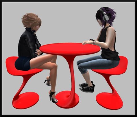 Second Life Marketplace - Liquid Table & Chairs [Red]