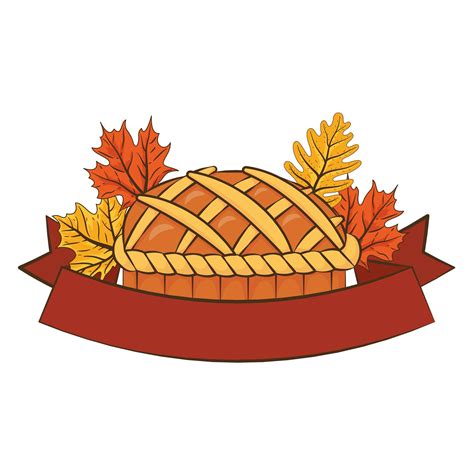 Thanksgiving sweet pie delicious with leaves and ribbon frame 1839811 Vector Art at Vecteezy