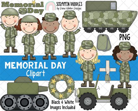 Memorial Day Clipart Soldier Clipart Military Graphics Remembrance Day Clipart Army Tank Hand ...