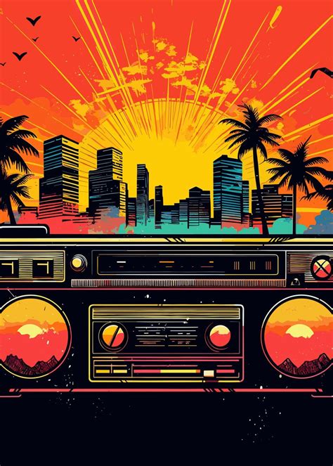 'Music Synthwave 80s' Poster, picture, metal print, paint by ...