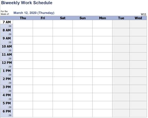 4 Week Schedule Template Collection