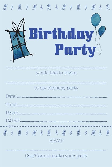 Boys Party Invitation Free