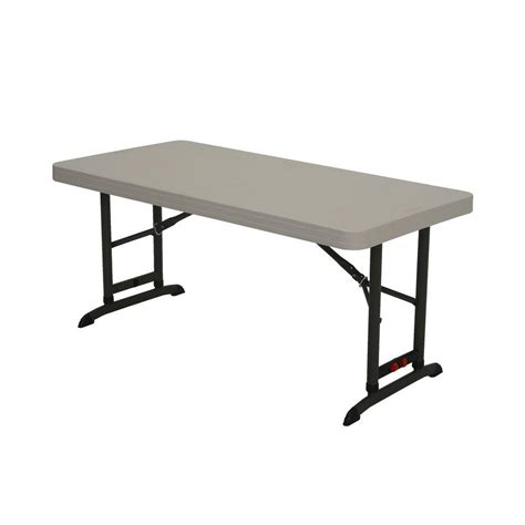 Lifetime 4 ft. Almond Commercial Adjustable Folding Table-80387 - The Home Depot