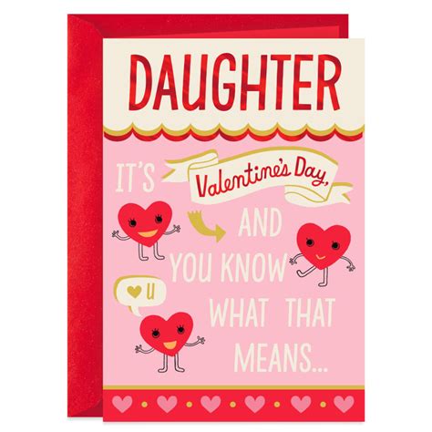 Happy Hearts Valentine's Day Card for Daughter | Hallmark greeting cards, Valentine's day ...