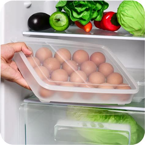 20 Grid plastic Egg carton kitchen egg storage box Eggs holder Stackable freezer storage ...