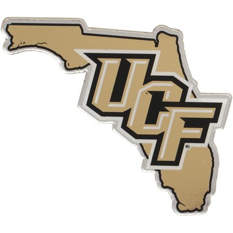 UCF Knights State Shape Acrylic Metallic Auto Emblem