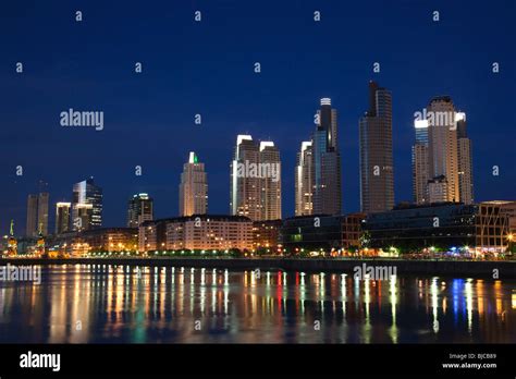 Puerto Madero Skyline at Night, Buenos Aires, Argentina, South America ...