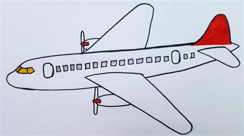 Aeroplane drawing quickly| How to draw aeroplane step by step| Simple Airplane sketch