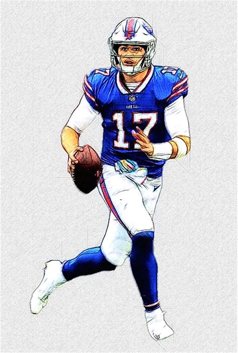 Buffalo Bills QB Josh Allen | Nfl football art, Nfl football wallpaper, Football illustration