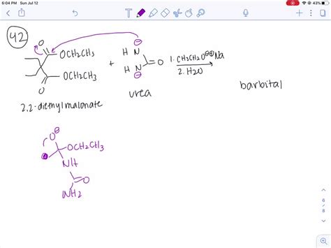 SOLVED:Barbiturates are prepared by treating a derivative of diethyl malonate with urea in the ...