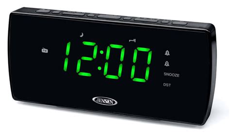 Jensen Compact AM/FM Dual Alarm Clock Radio with Large Easy to Read ...